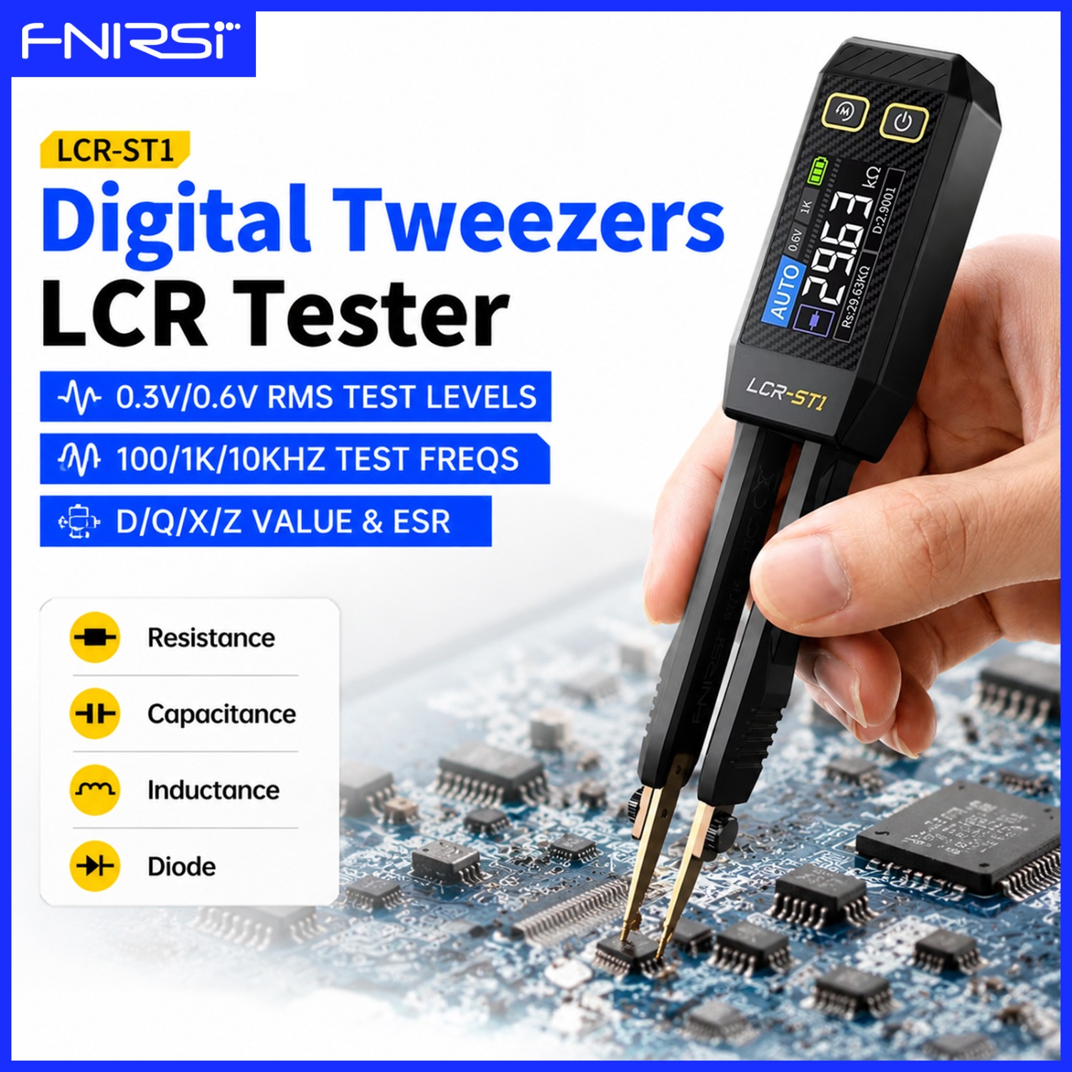Smd Tweezer Set - FNIRSI LCR-ST1 Smart LCR Bridge Tweezers
